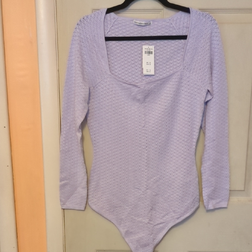 NWT Abercrombie Fitch Large Light Lavender Bodysuit